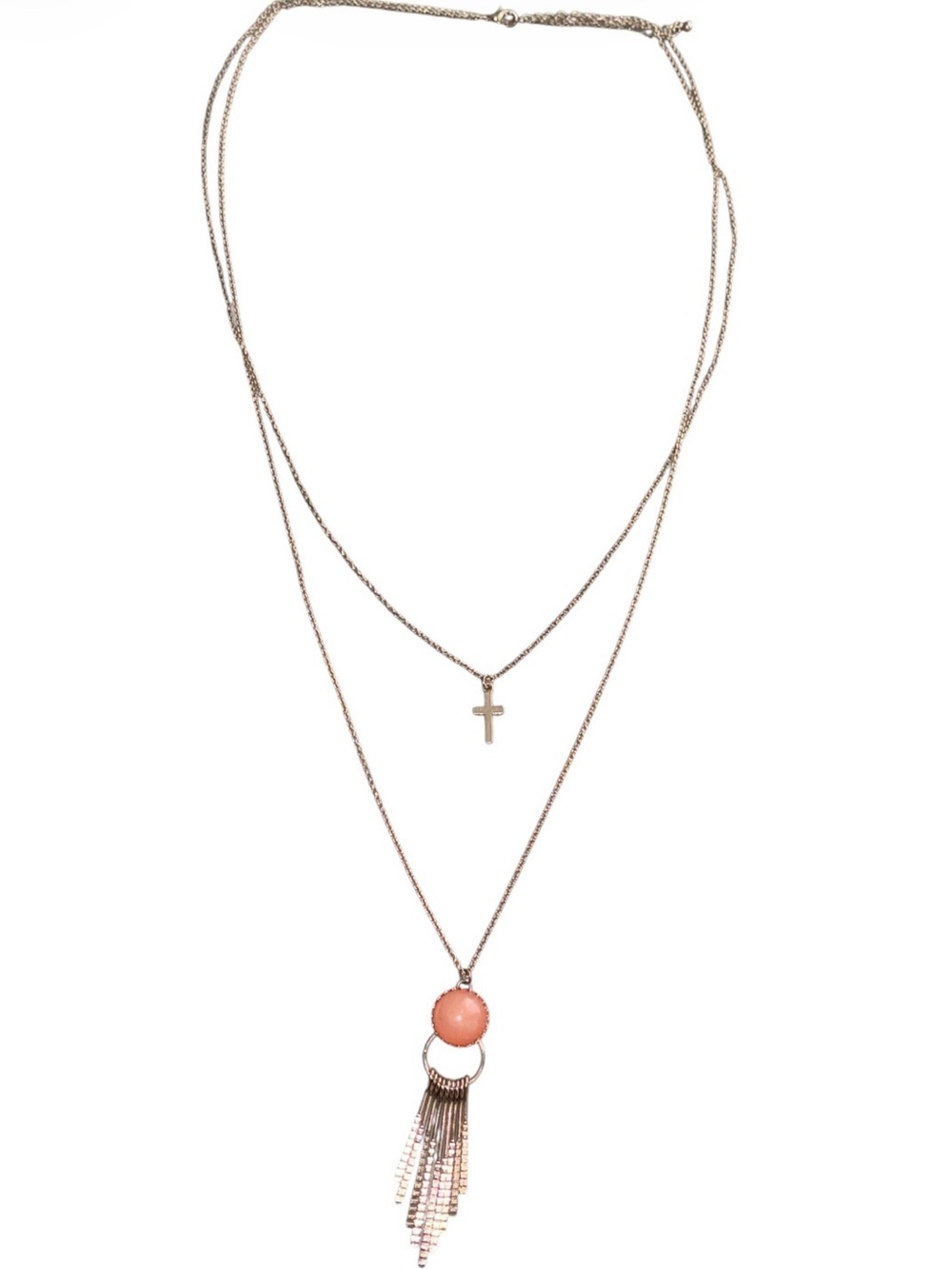 Gold Fashion Multi-Strand Layered Long Necklace